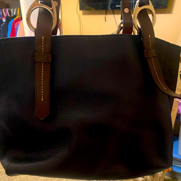 Dooney & Bourke Blue Pebbled Leather Tote - Picture 3 of 9